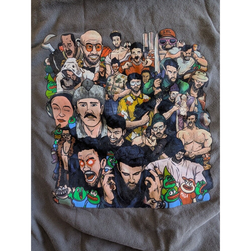 Ideologies Hasan Piker Peepo Hoodie Sweatshirt LARGE Twitch USA